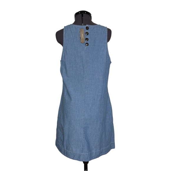 J. Crew Button-back Chambray Shift Dress NWT - Picture 3 of 7